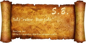 Sándor Bartó névjegykártya