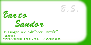 barto sandor business card